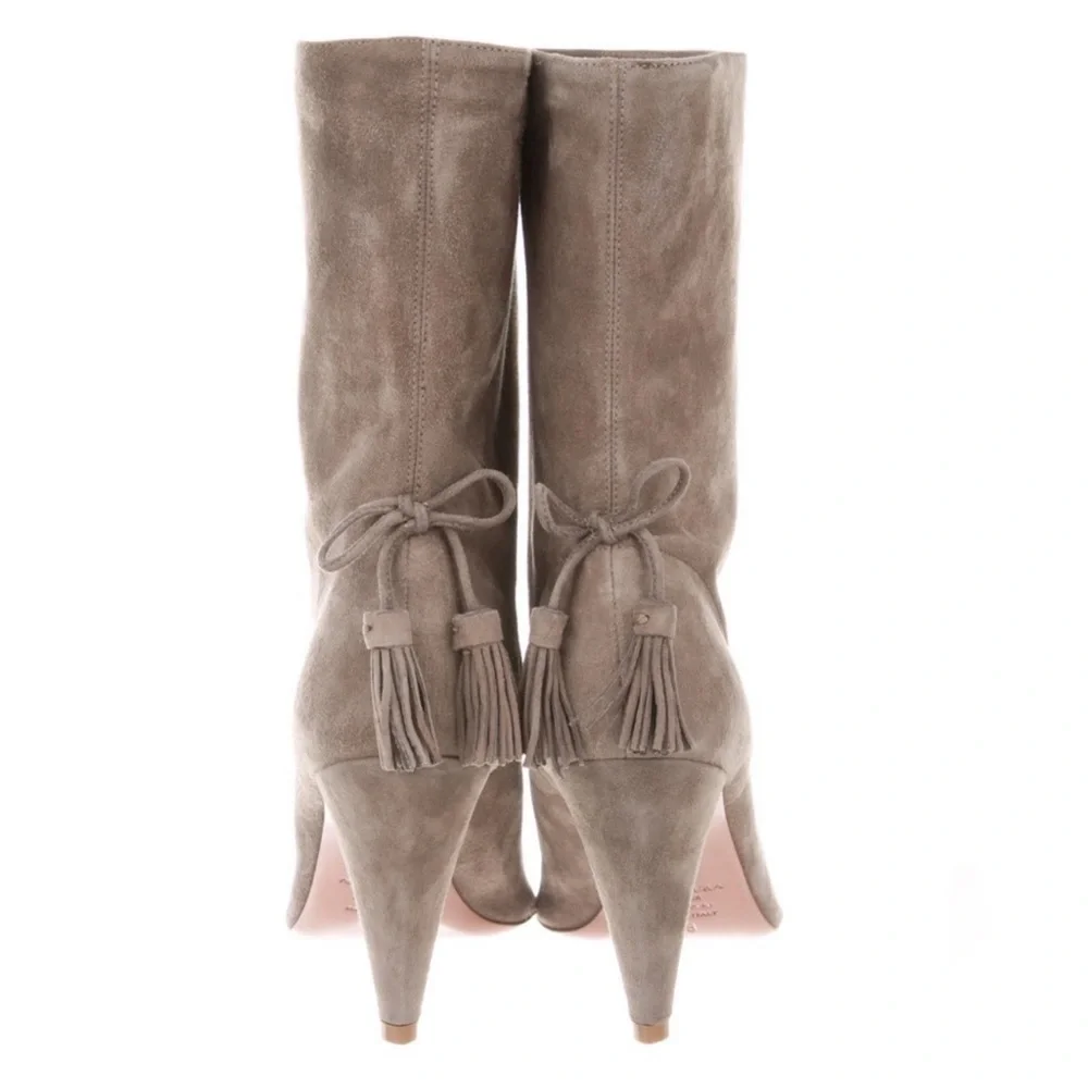 AQUAZZURA‎ X Claudia Schiffer Pointed-Toe Grey Ankle Boots